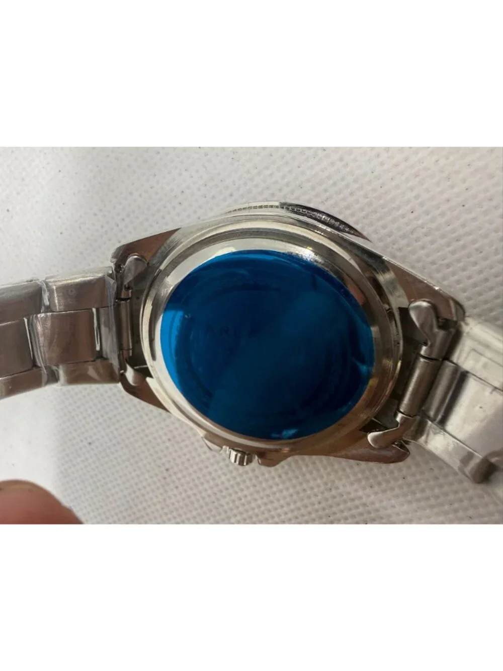 Arlanch Men's 40mm Blue Dial Red Blue Pepsi Bezel Rotating Diver Quartz Watch